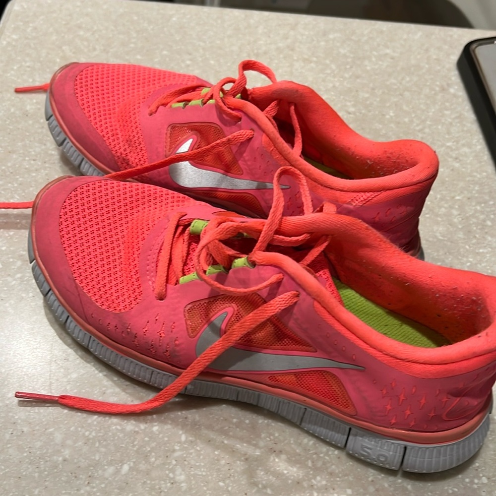 Nike Free sneakers, hot pink, size 7, good condition